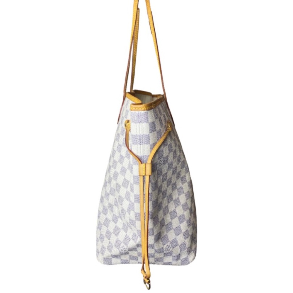 LOUIS VUITTON Damier Azur NEVERFULL GM LV DUST BAG, ORGANIZER, COA Authentic - Picture 14 of 17